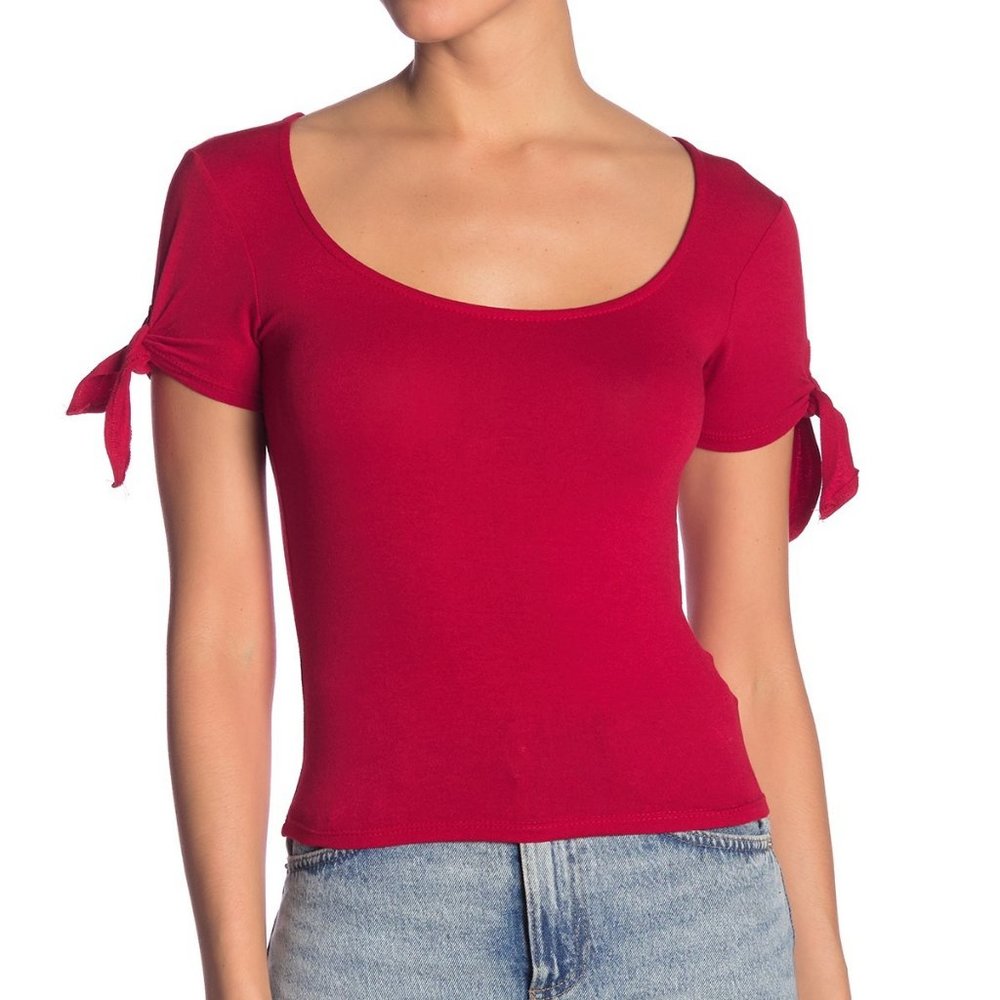 HIATUS Scoop Neck Tie Sleeve Top - NWT